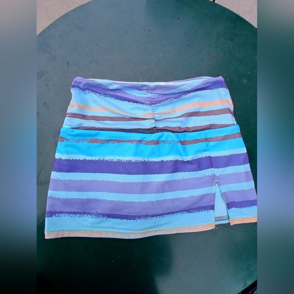 Tiger Mist Vibrant Striped Skirt in Blue and Purple - Picture 1 of 7
